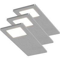 Sensio Astro Aluminium Effect Mains-Powered Led Variable White Under Cabinet Light Ip20 (L)190mm (W)70mm, Pack Of 3