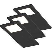 Sensio Astro TrioTone Rectangular LED Cabinet Downlight Matt Black 14.4W 280-300lm 3 Pack (957PH)