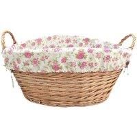 Cotton Lined Light Steamed Round Laundry Basket