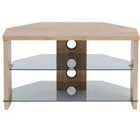TTAP TVS1003 Montreal 800mm TV Stand in Light Oak with Tinted Glass