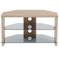 TTAP TVS1003 Montreal 800mm TV Stand in Light Oak with Tinted Glass