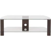 TTAP L630 12002WC Vision 1200mm TV Stand in Walnut with Clear Glass