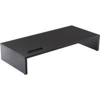 Black Wood Computer Monitor Riser Mount Stand with Holder Shelf for Screen