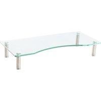 Clear Glass Curved Computer Monitor Riser Stand Mount Shelf for PC Screen