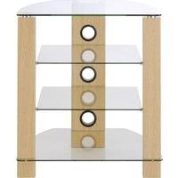 TTAP Vision Hifi Oak/Clear Glass Hifi Rack