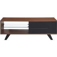 TNW Miami TV Cabinet Stand with Cupboard for up to 50 inch TVs - Walnut and Black