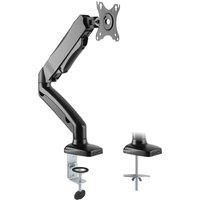 TTAP Single Gas Spring Monitor Arm Desk Mount Height Adjustable Monitor Arm Fits 17” to 32" Monitors Maximum 9KG weight with VESA 75x75 and 100x100mm Clamp and Grommet Base Full Motion Monitor Mount