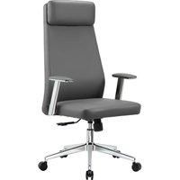 TTAP York PU Leather Tilting Executive Chair - Grey