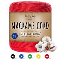 Creative Deco Feet Macrame Cord | | Thick | 656 Red 200m 3mm 15 Twine