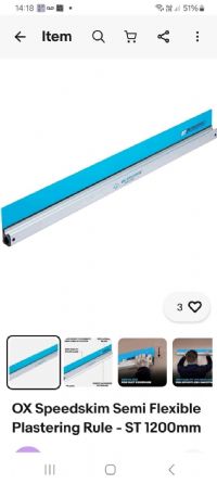 Ox Speedskim Plastic Flex Finishing Rule 1200mm OX-P532912