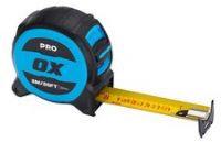 OX Pro 8m/26ft Tuff Blade Tape Measure – Magnetic Dual Hook & 32mm Wide Blade OX