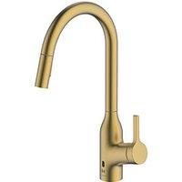 Clearwater Amelio AML10BB Battery-Powered Sensor Tap with Twin Spray Pull-Out Brushed Brass PVD (884KH)