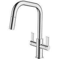 Clearwater Kira KIR20CP Double Lever Tap with Twin Spray Pull-Out Chrome (311FJ)