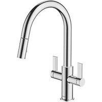 Clearwater Kira KIR30CP Double Lever Tap with Twin Spray Pull-Out Chrome (683FJ)