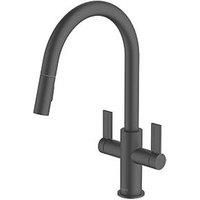 Clearwater Kira KIR30MB Double Lever Tap with Twin Spray Pull-Out Matt Black (531FJ)