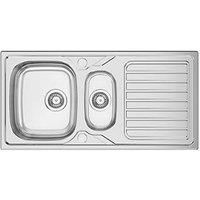 Clearwater Okio 1.5 Bowl Stainless Steel Kitchen Sink 1000 x 500mm (127FJ)