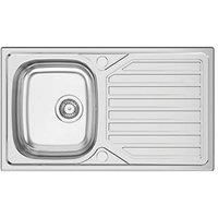 Clearwater OKIO 1 Bowl Stainless Steel Kitchen Sink & Drainer 860 x 500mm (744FJ)