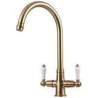 Clearwater Elegance Dual-Lever Monobloc Tap Brushed Brass PVD (698FJ)