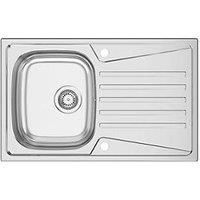 Clearwater TRION 1 Bowl Stainless Steel Single Drainer Reversible Kitchen Sink 800 x 500mm (427FJ)