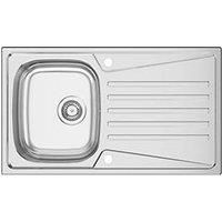 Clearwater TRION 1 Bowl Stainless Steel Single Drainer Reversible Kitchen Sink 860 x 500mm (299FJ)