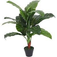 Leaf LEAF-7051 Design UK 105cm Artificial Elephant Ear Plant (Colocasia) -Extra Large Black Plastic Pot