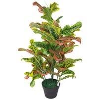 Artificial House Plant Codiaeum Multicoloured Office Plant 90cm Bright Croton