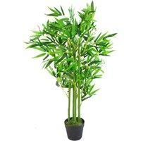 Artificial Bamboo Plant Tree 120cm 4ft Fat Leaf Extra Large Realistic Green