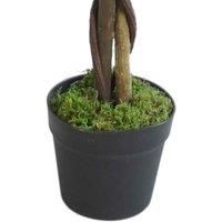 Leaf Artificial Tree/Plant, Wood, Green Twist Ficus, 110cm