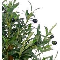 Leaf Design UK Artificial Olive Tree in Black Plastic Pot, 65cm