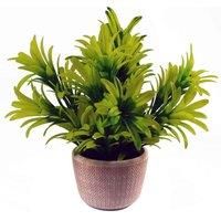 Leaf Design Artificial Foliage Plant Green with Terracotta Pot 22cm