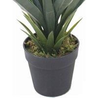 Artificial Yukka Plant Metal Planter Stand Silver 90cm Tall Realistic Premium