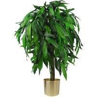 Leaf Design UK Artificial Realistic Mango Plant / Tree Green Gold, 100cm, AZ-MANGO