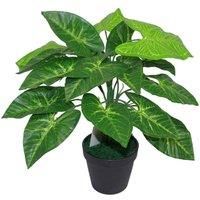 Large Artificial Plant in Pot Dark Taro 45cm Realistic Faux Plants Leaf Design