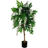 Artificial Wisteria Tree White 130cm Realistic Real Wood Trunk