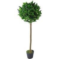 Leaf Design UK Artificial Realistic Bay Laurel Topiary Ball Tree, Green, 120cm (4ft),AZ-BAY