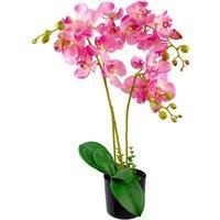 Artificial Orchids Flower Plant Displays - with Planters by Leaf Design