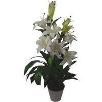 Artificial Flower Plant Tree 90cm Pink Lily 90cm Decorative Planter
