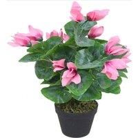 Artificial Cylamen Plant Pink Realistic Faux House Plants 38cm