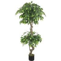 Leaf 150Cm Artificial Twisted Ficus Tree, Green