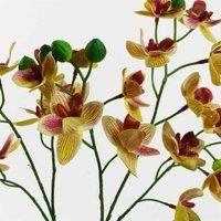 Artificial Orchids Flower Plant Displays - with Planters by Leaf Design