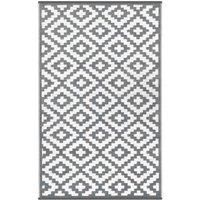 Green Decore Lightweight Outdoor Reversible Plastic Nirvana Rug (270 cm X 360 cm, Grey/White), 353