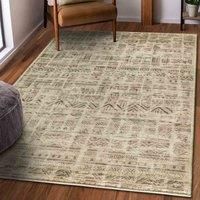 Vernal Sook Machine washable, Non Shedding, Non Slip Area Rug for Living Room, Bedroom, Dining Room, Hallway, Kitchen, Pet Friendly, Beige & Black, 200 cm X 300 cm