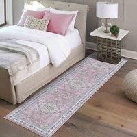 Green Decore Vernal Adora Machine washable, Non Shedding, Non Slip Area Rug for Living Room, Bedroom, Dining Room, Hallway, Kitchen, Pet Friendly, Cherry Pink, Maroon, 76 cm X 243 cm
