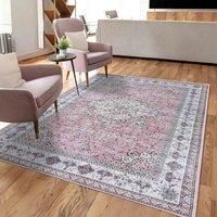 Green Decore Vernal Adora Machine washable, Non Shedding, Non Slip Area Rug for Living Room, Bedroom, Dining Room, Hallway, Kitchen, Pet Friendly, Cherry Pink, Maroon, 120 cm x 180 cm