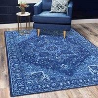Green Decore Vernal Aurelia Machine washable, Non Shedding, Non Slip Area Rug for Living Room, Bedroom, Dining Room, Hallway, Kitchen, Pet Friendly, Prussian Blue, 120 cm X 180 cm