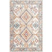 Green Decore Vernal Yonker Machine Washable, Non Shedding, Non Slip Area Rug, Orange/Blue/Cream , 76 cm x 243 cm