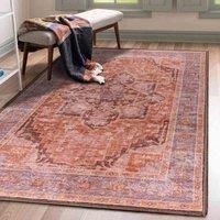 Green Decore Vernal Peoria Machine washable, Non Shedding, Non Slip Rug for Living Room, Bedroom, Dining Room, Hallway, Kitchen, Pet Friendly, Rust/Brown/Grey, 120 cm X 180 cm