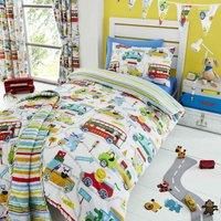 HLC Boys Girls Zoo Escape Animals White Lion King Duvet Cover Curtains Throw