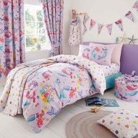 Happy Linen Company Girls Kids Magical Mermaids Lilac Purple Single Reversible Duvet Cover Bedding Set