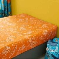 Happy Linen Company Girls Boys Kids Ocean Friends Sealife Orange Double Fitted Sheet